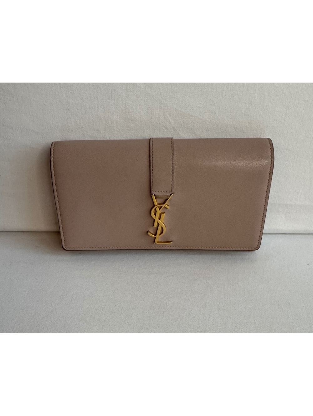 Saint Laurent YSL 372264 Monogram Large Flap Wallet Blush Pink Gold
